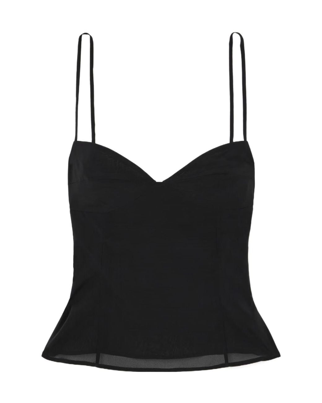 St. Agni Black Stretch Silk Voile Camis