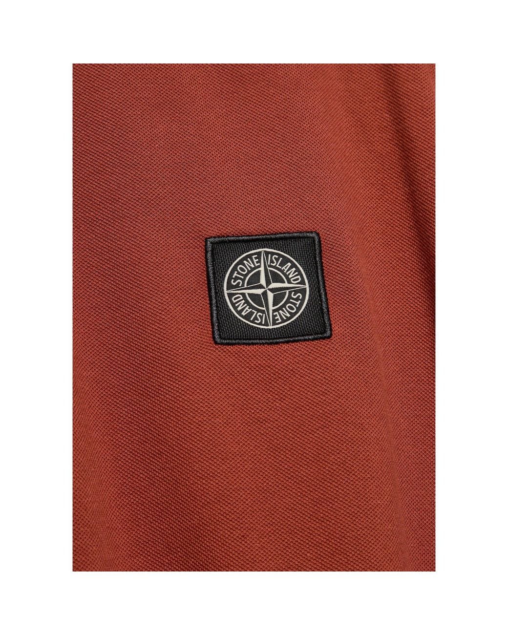 Stone Island Red Cotton Slim-Fit Polo Shirt for men