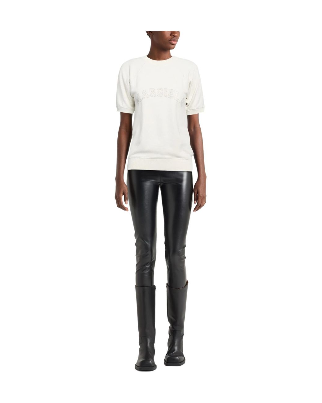 Maison Margiela White Solid Color Sweatshirts