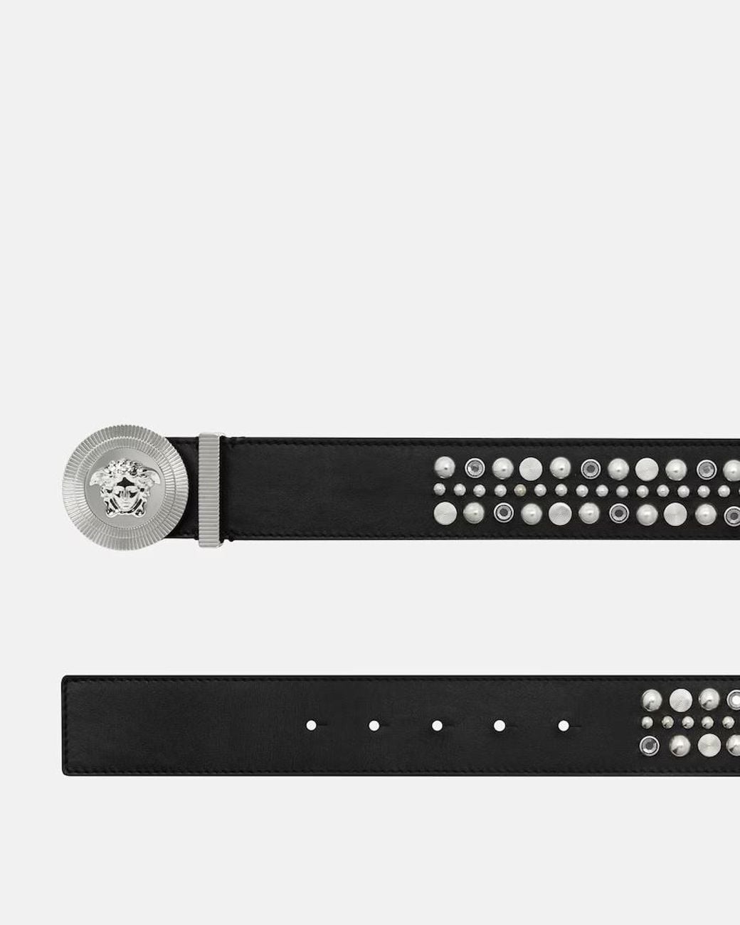 Versace White Medusa Biggie Embellished Belt for men