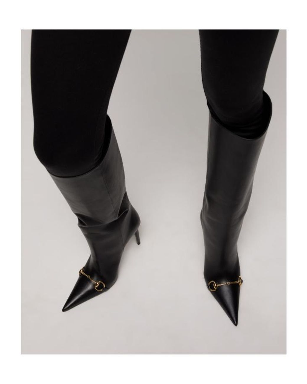 Gucci Black Donna Slip-On Pointed-Toe Boots