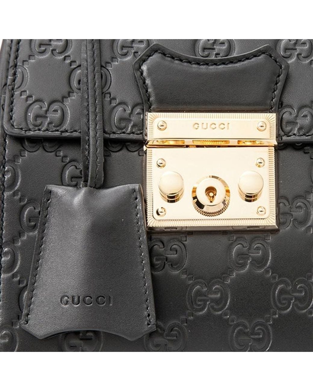 Gucci Black Gg Embossed Locking Backpack