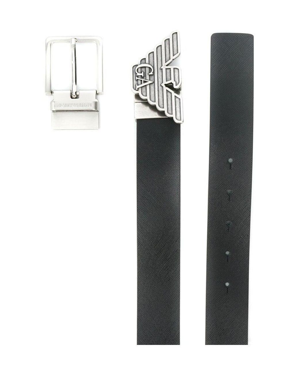 Emporio Armani White Reversible Interchangeable-Buckle Belt for men