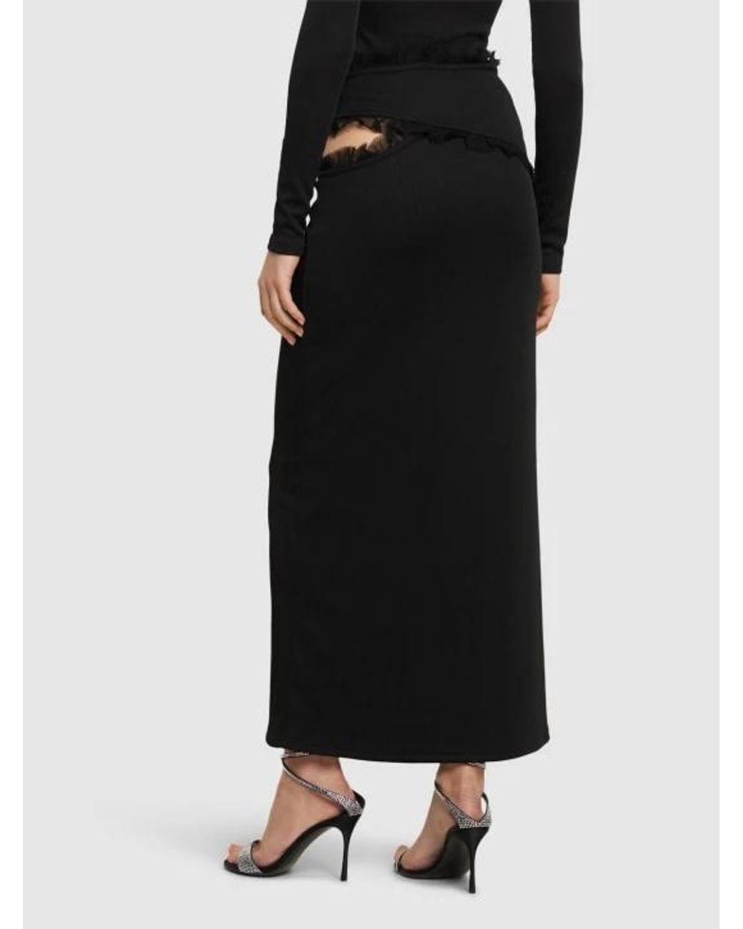 Christopher Esber Black Frilly Skirt