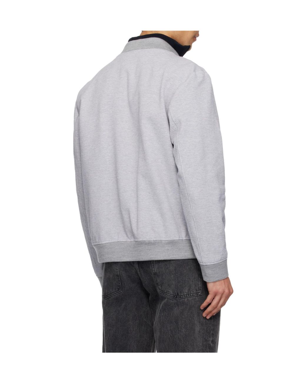 Boss Gray Long-Sleeved Aviator Casual Jacket for men