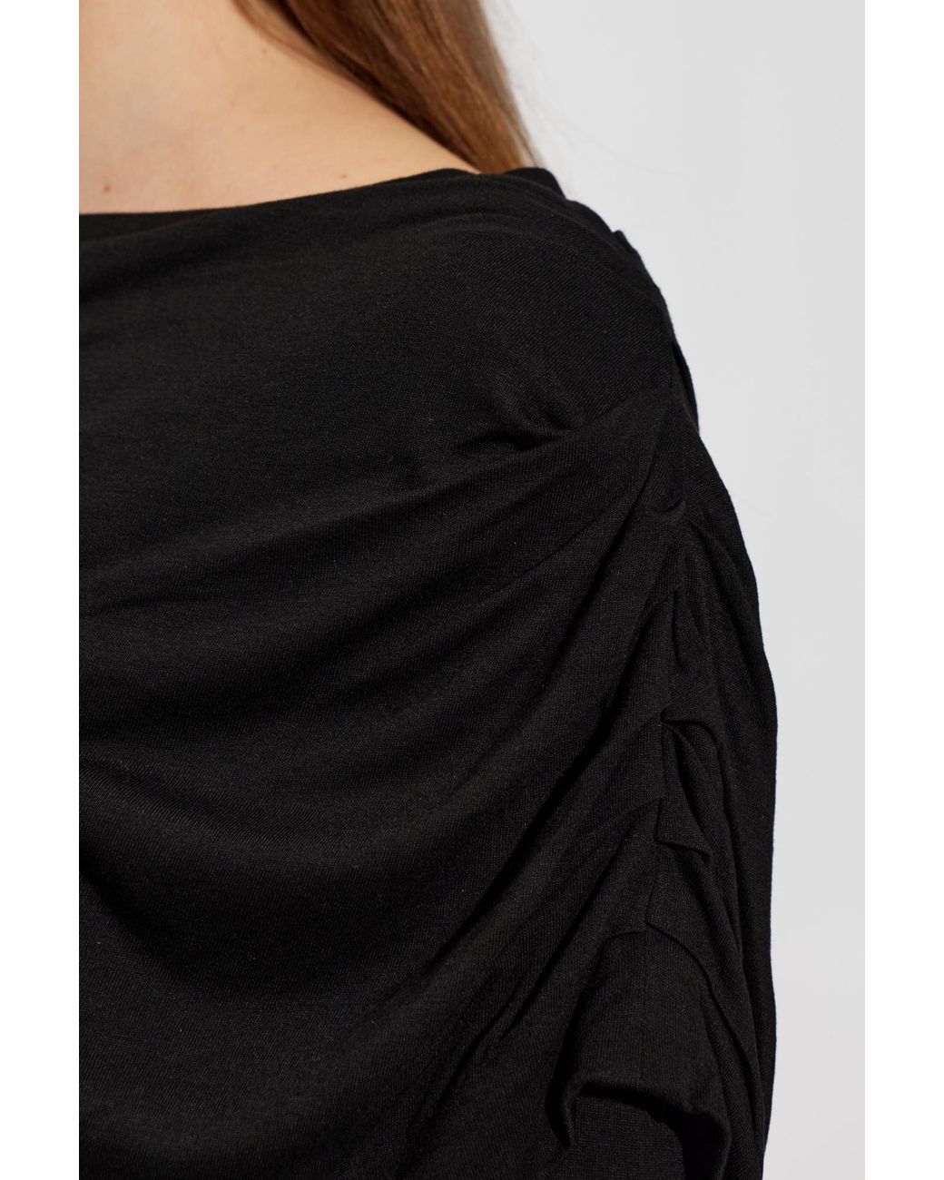 Isabel Marant Black Isabel Marant Étoile Dressi Draped Long-Sleeved Top