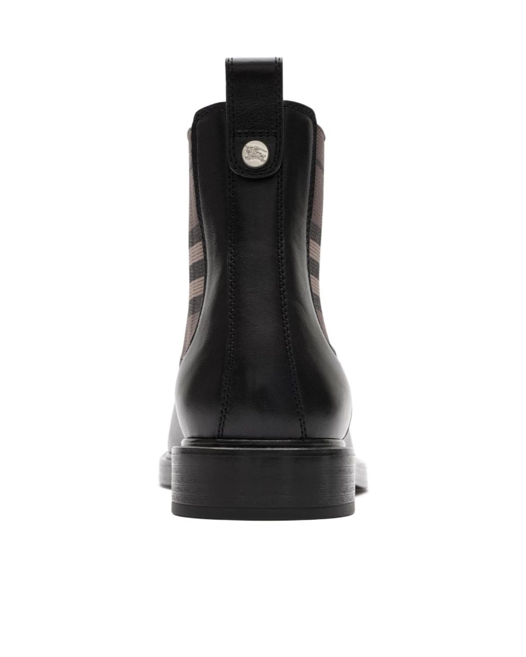Burberry Black Apos;S Pembroke Leather & Check Chelsea Boots for men