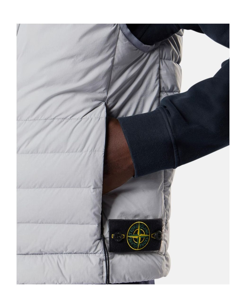 Stone Island Gray Anti-Drop Finish Down Vest for men