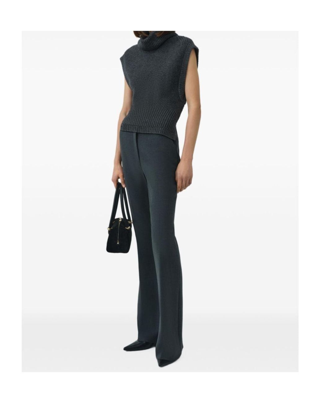 Jonathan Simkhai Gray Maple Ribbed-Knit Top