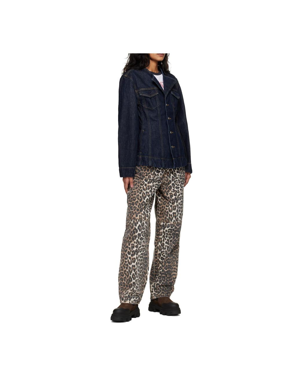 Ganni Blue Long-Sleeved Denim Jacket