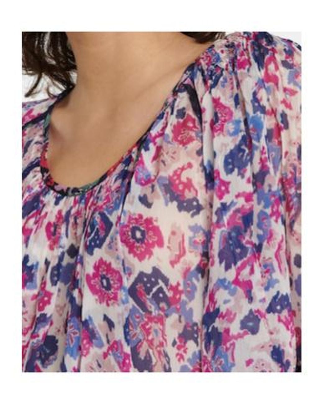 Isabel Marant Blue Floral Georgette Blouse