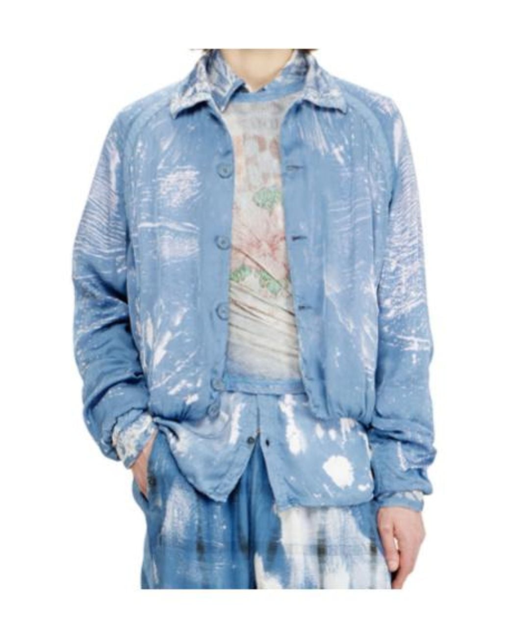 DIESEL Blue J-Orion-Plain Shirt-Collar Jacket for men