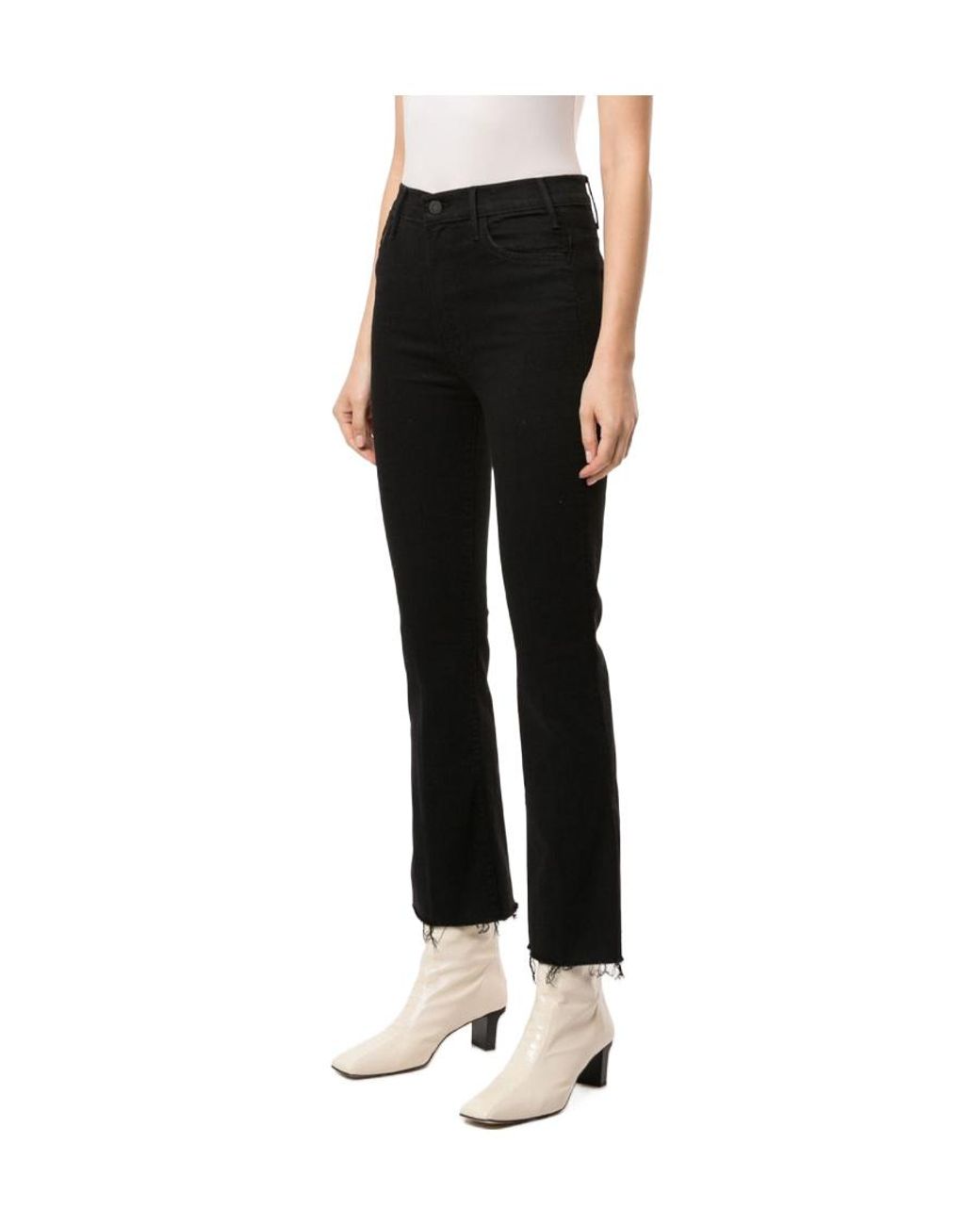 Mother Black The Hustler Ankle Fray Jeans