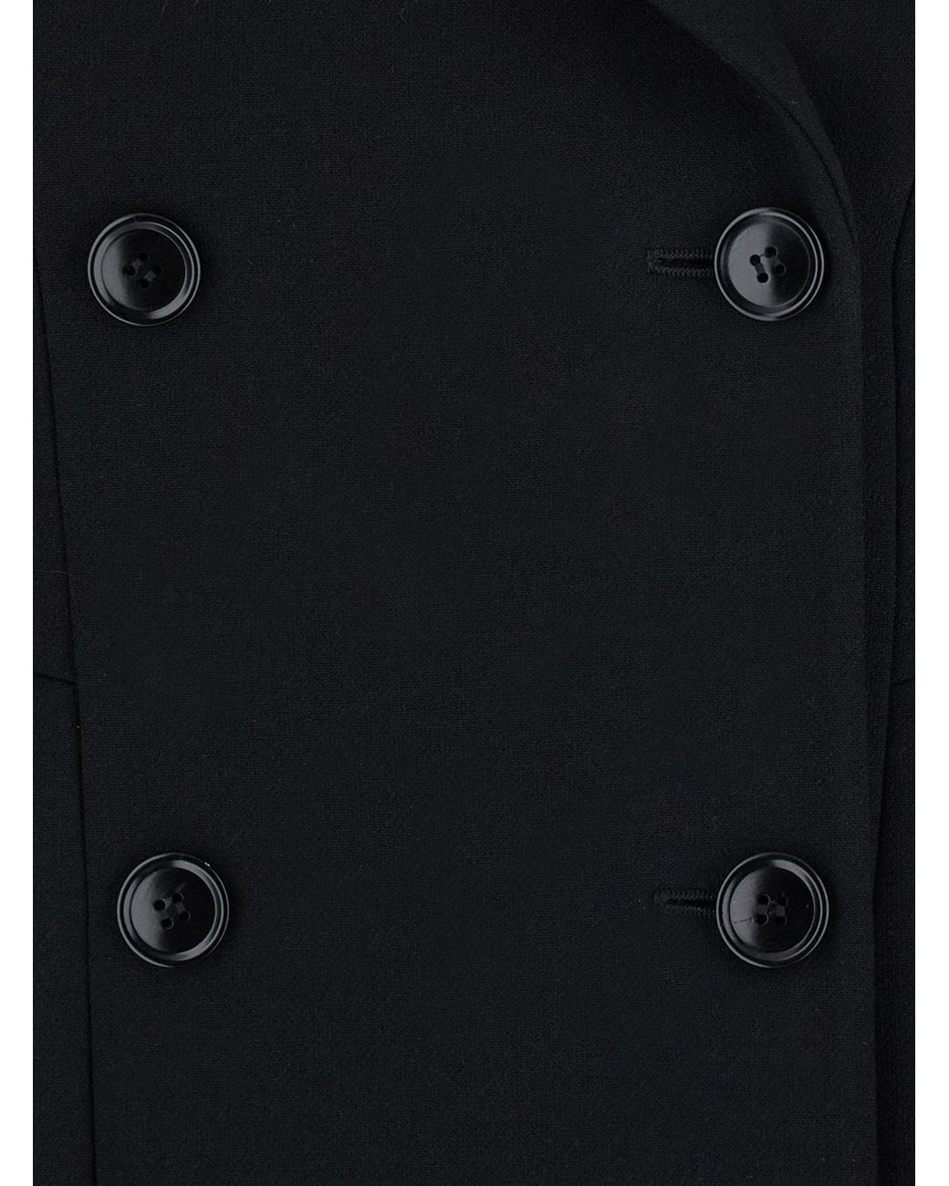 Alaïa Black Alaïa Double-Breasted Tailored Coat