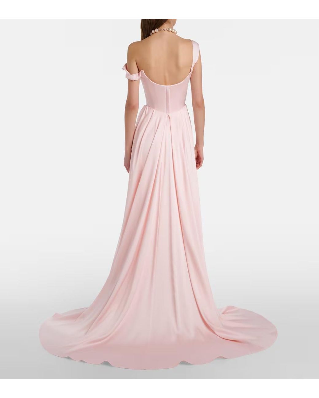 Vivienne Westwood Pink Nova Grace Draped Asymmetric Gown