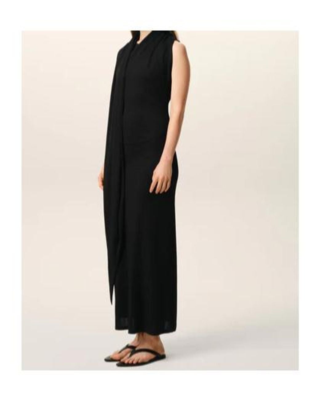 AMI Black Ami Jersey Maxi Lavalliere Dress