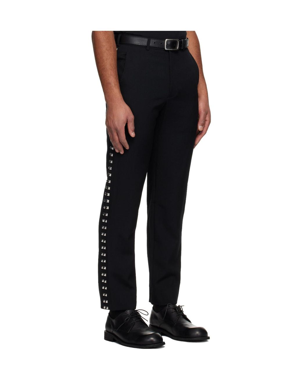Comme des Garçons Black Studded Casual Trousers for men