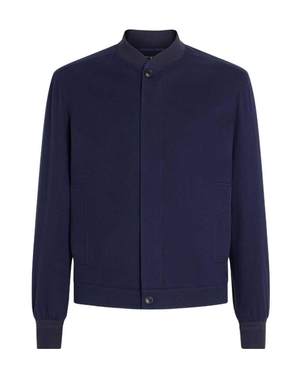 Zegna Blue Oasi Cashmere Bomber Jacket for men