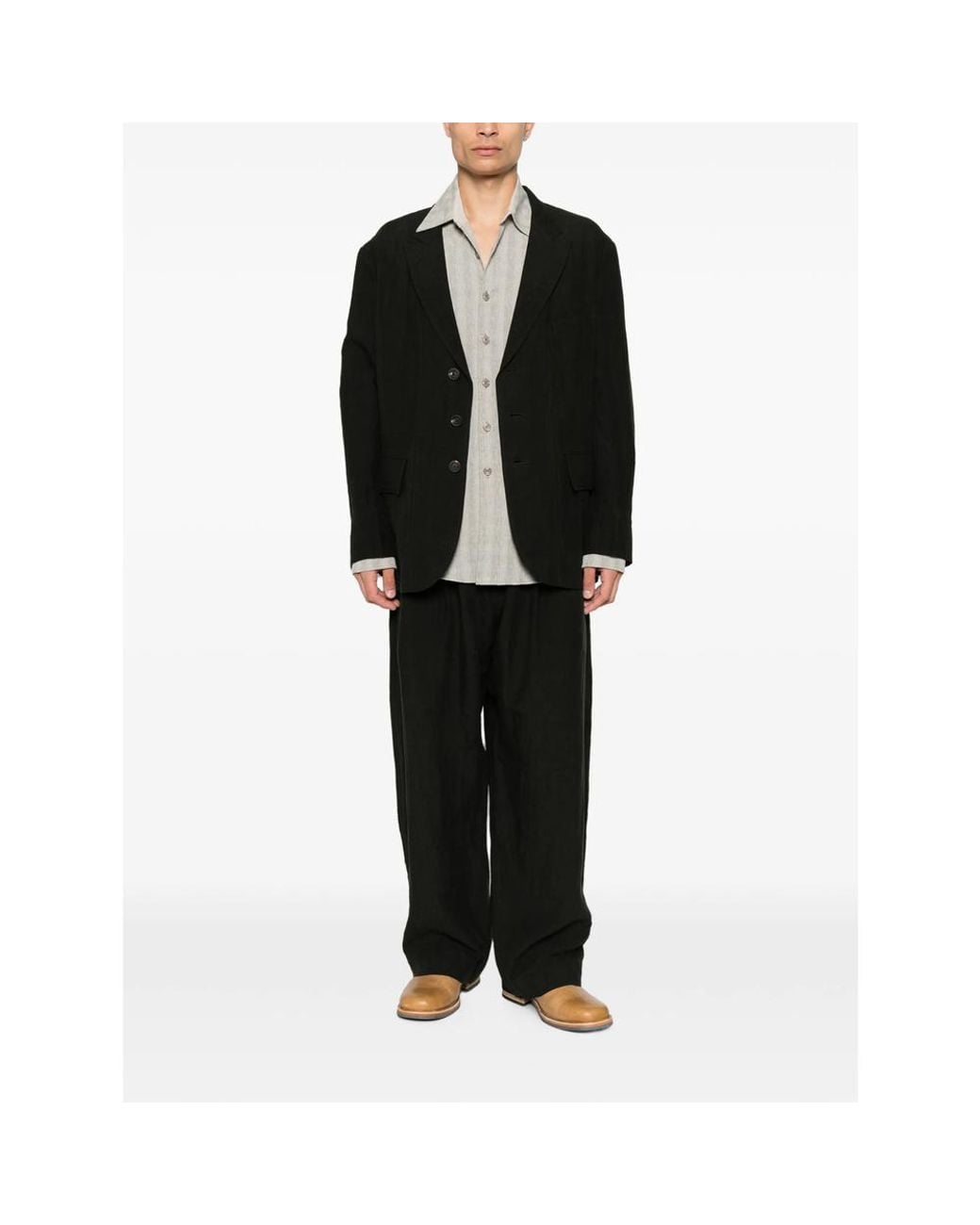 Ziggy Chen Black Puppytooth Three Button Blazer for men