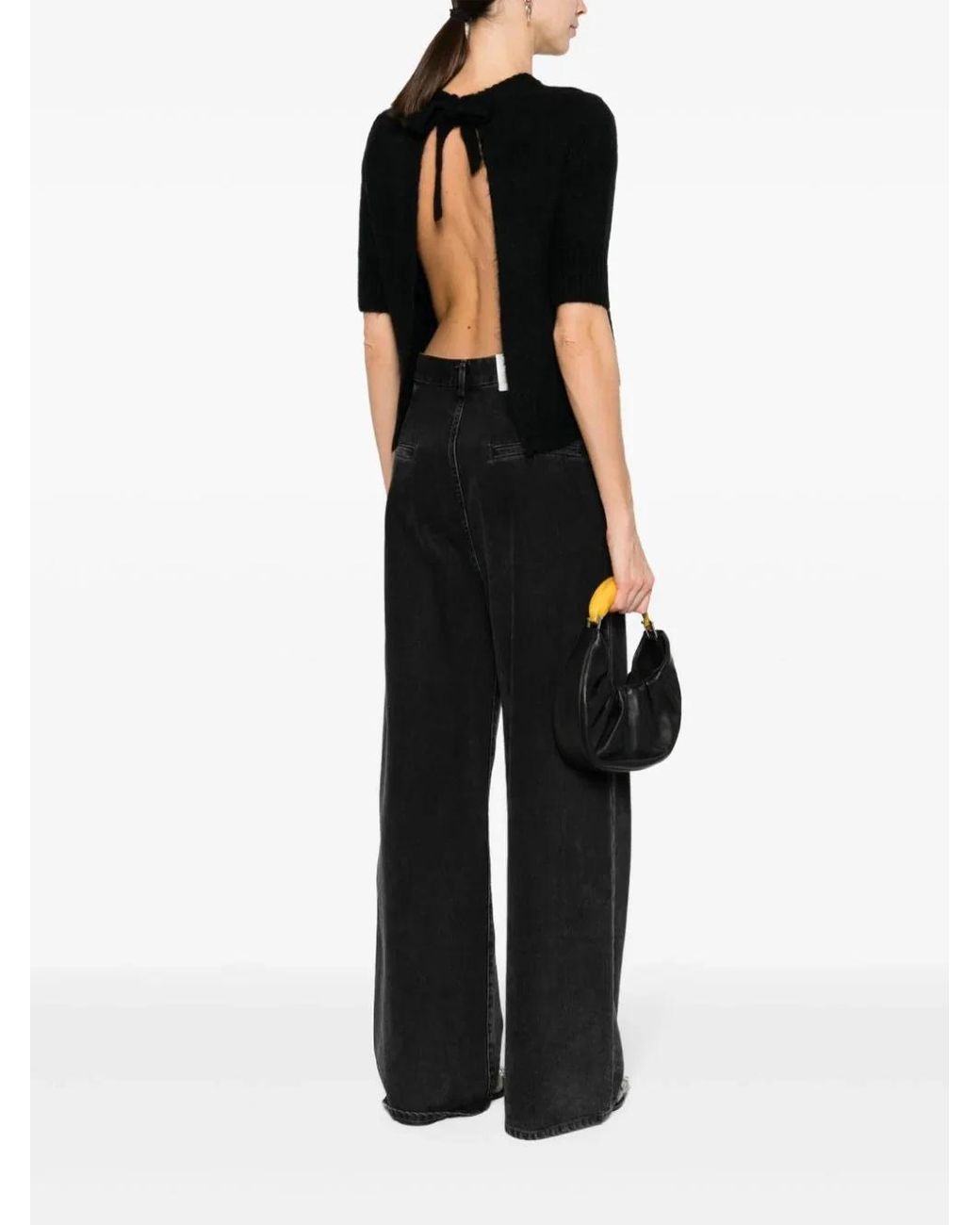 Ganni Black Strap Back Sweater