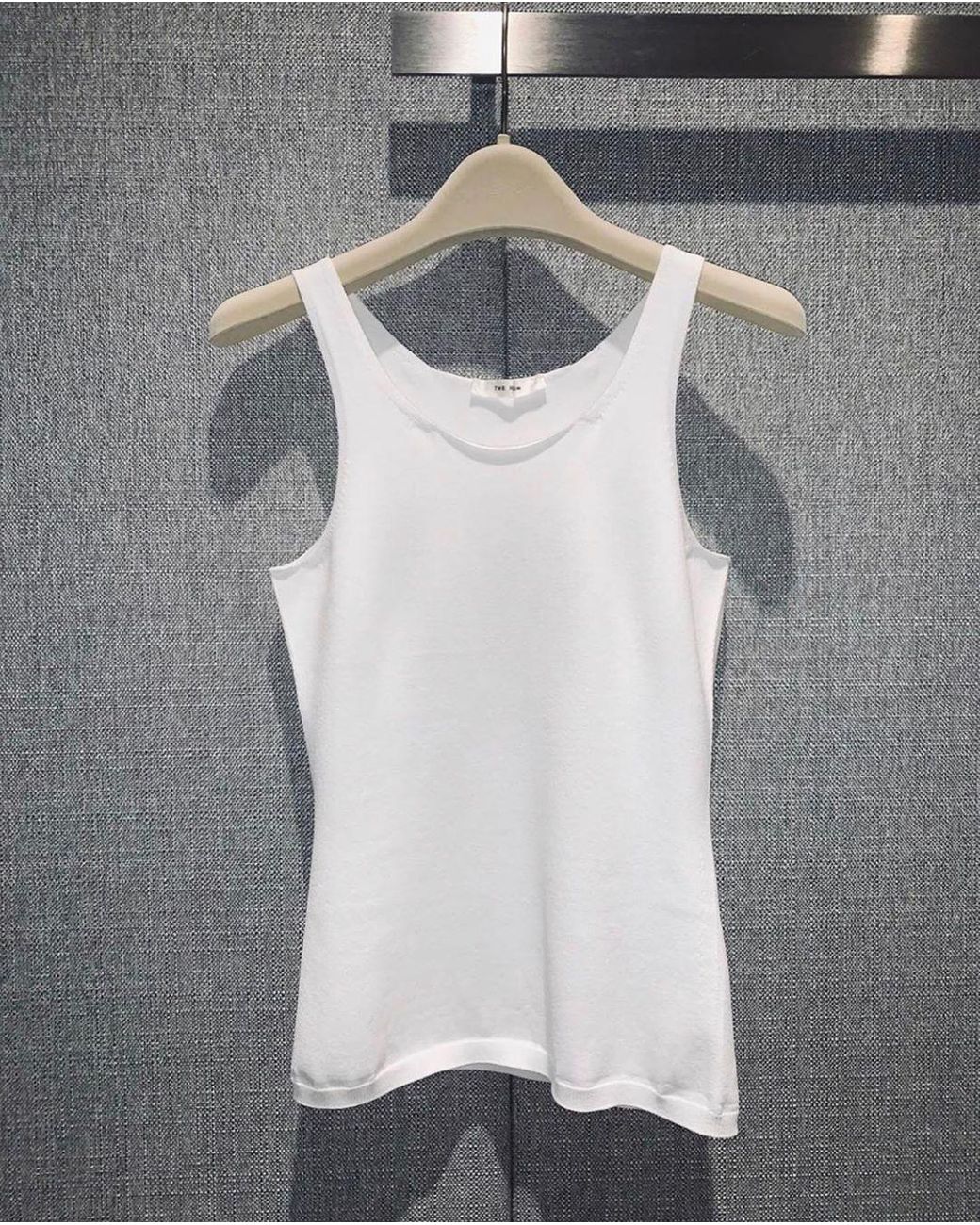 Saint Laurent White Sleeveless Ribbed Tank Top