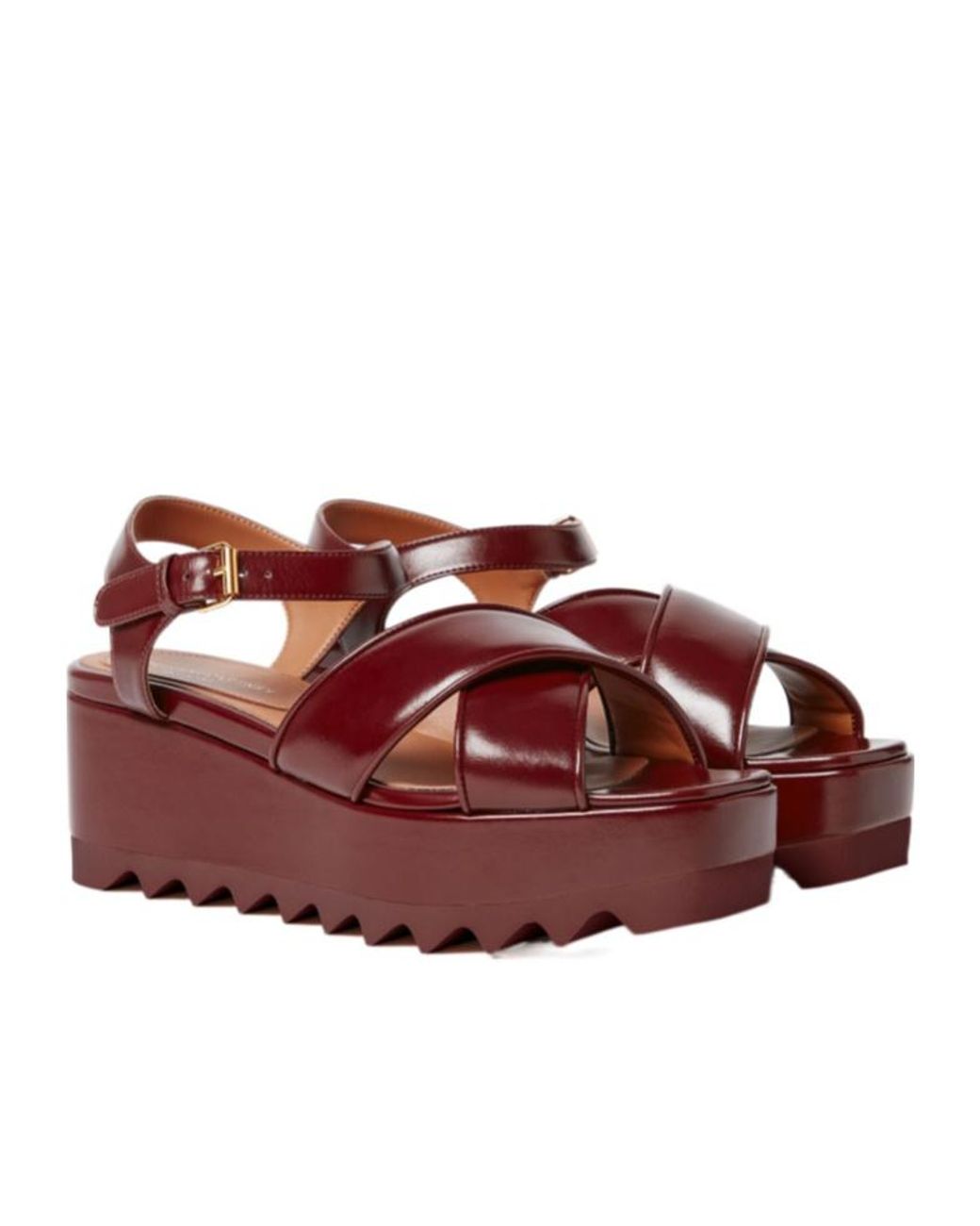 Stella McCartney Brown Cross-Strap Heeled Sandals