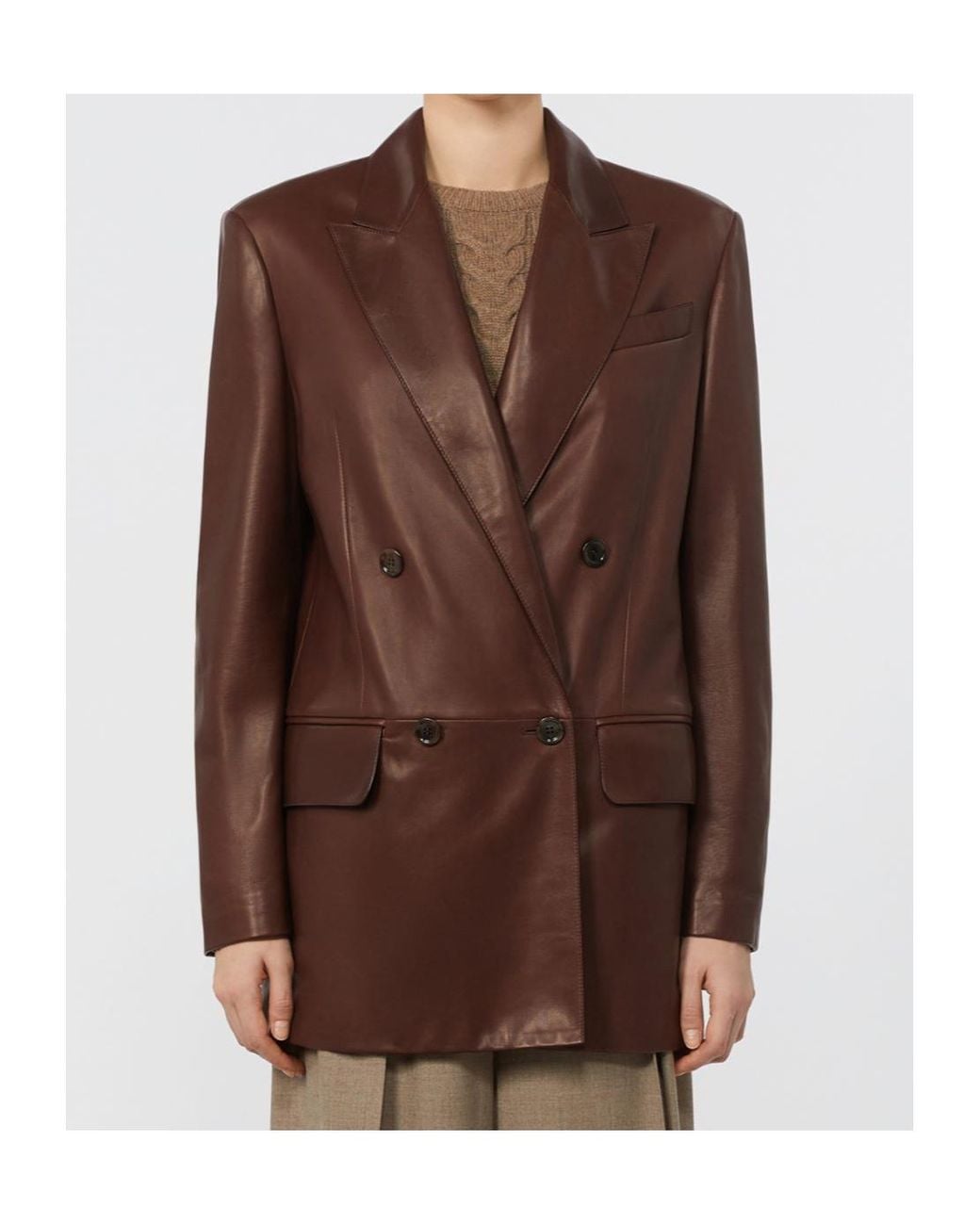Max Mara Brown Duse Double-Breasted Blazer