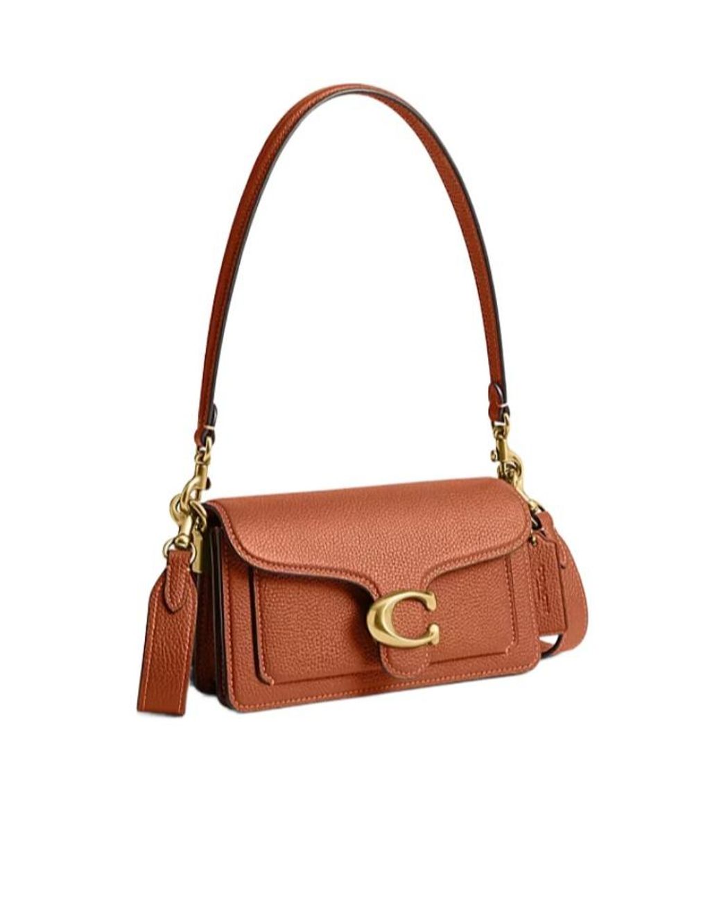 COACH Brown Tabby 20 Logo Plaque Shoulder Bag