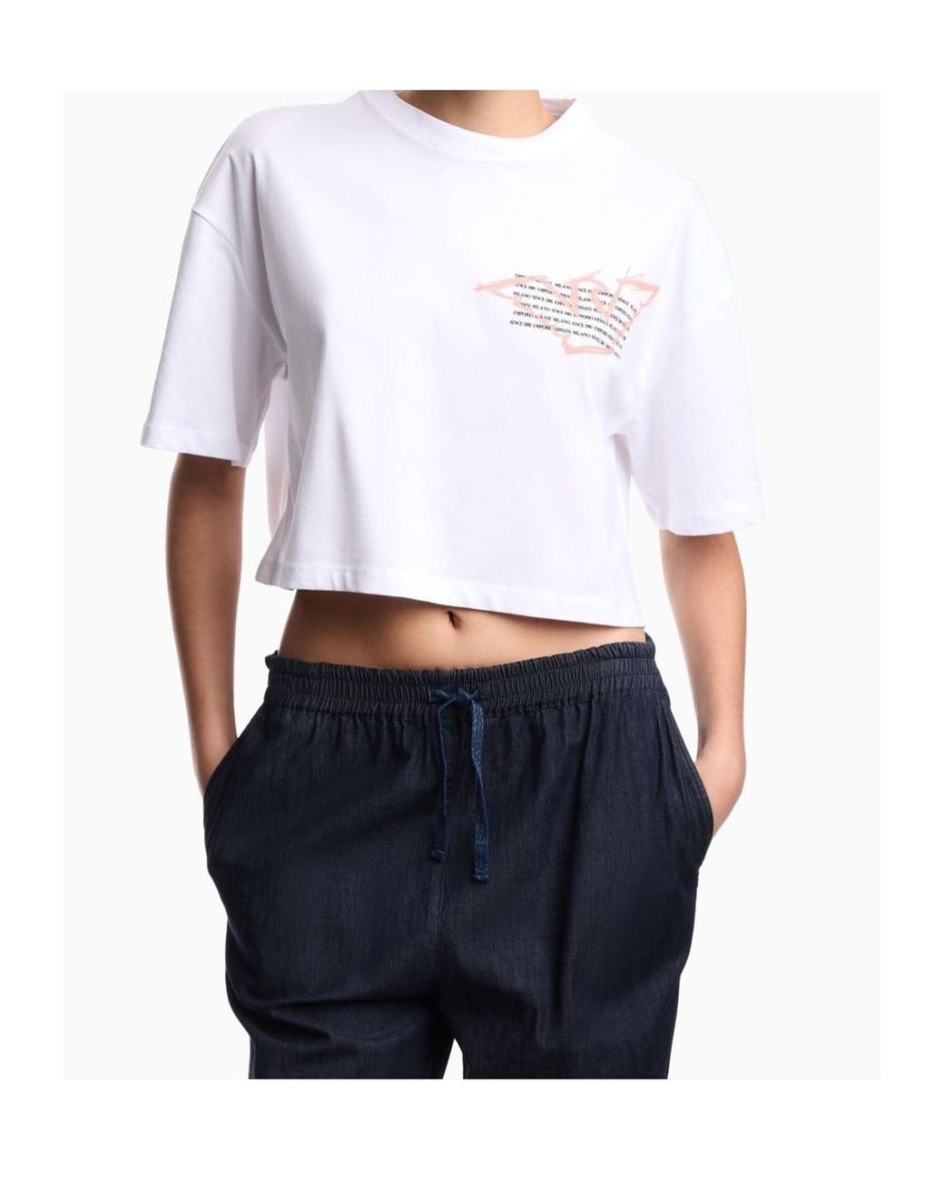 Emporio Armani White Crew-Neck T-Shirt