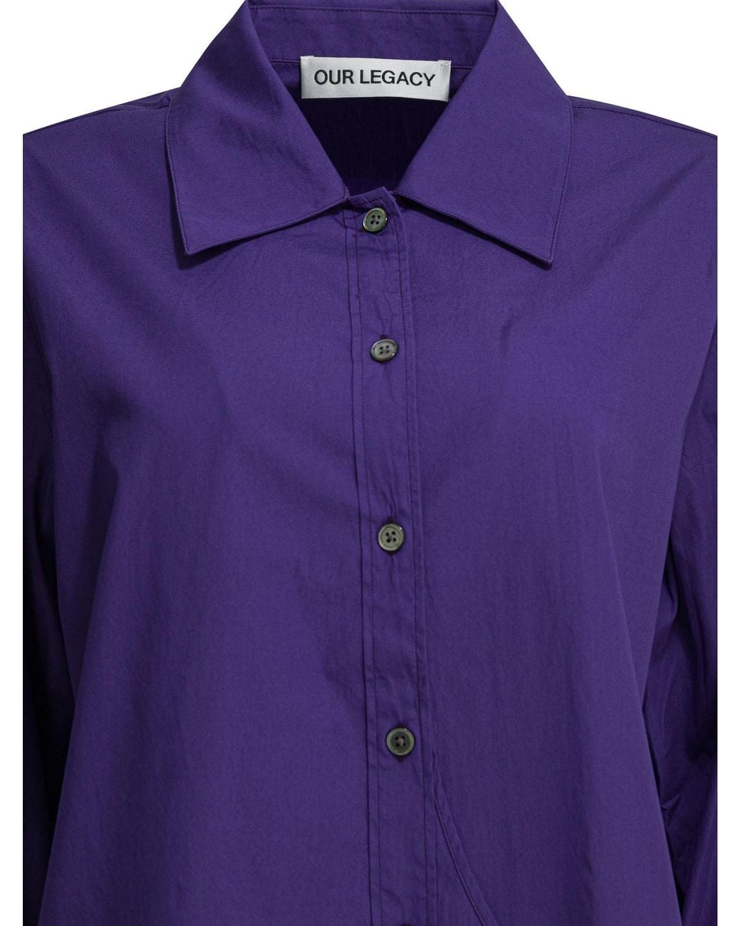Our Legacy Purple Wave Long Poplin Shirt