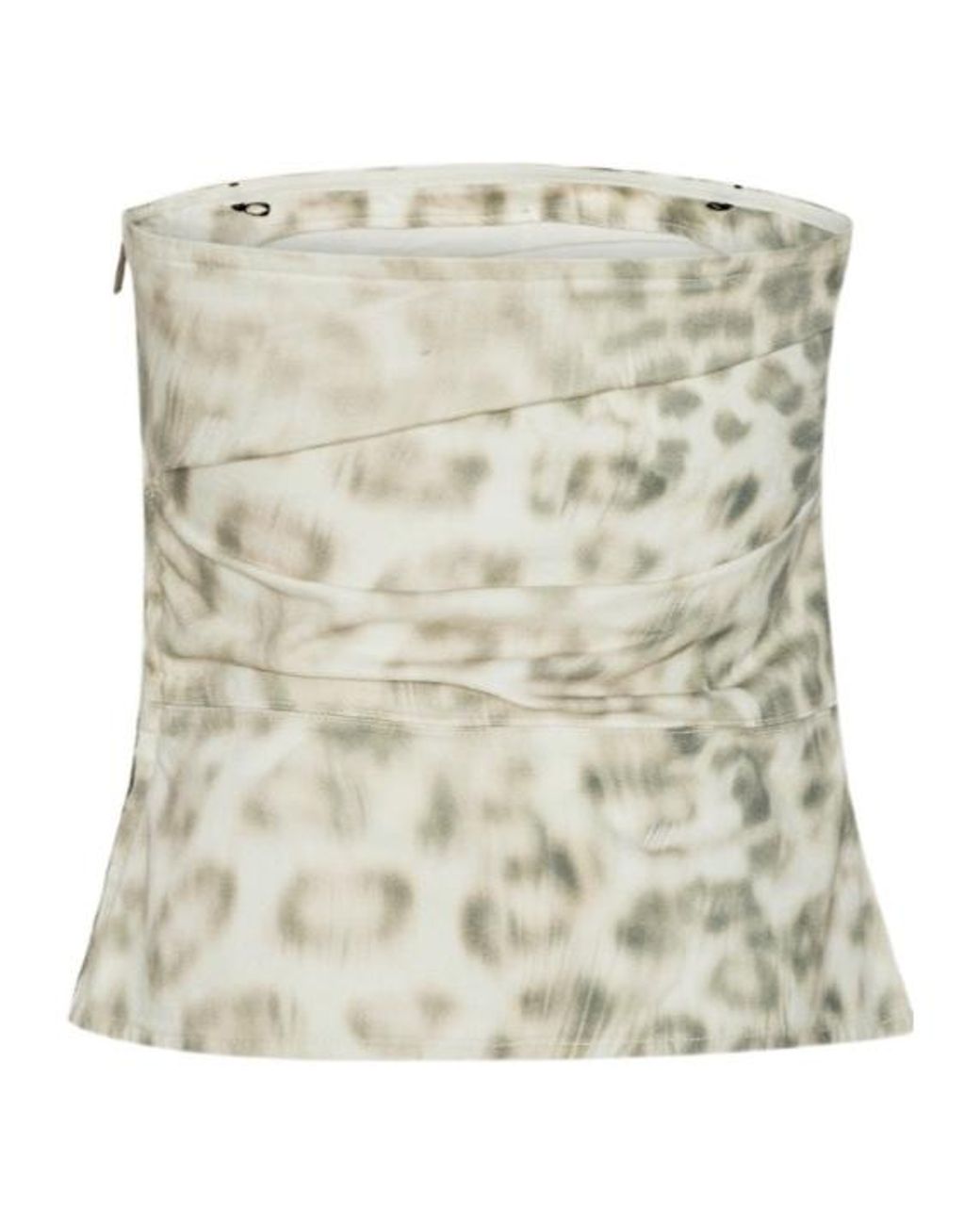 ROTATE BIRGER CHRISTENSEN Natural Printed Denim Top