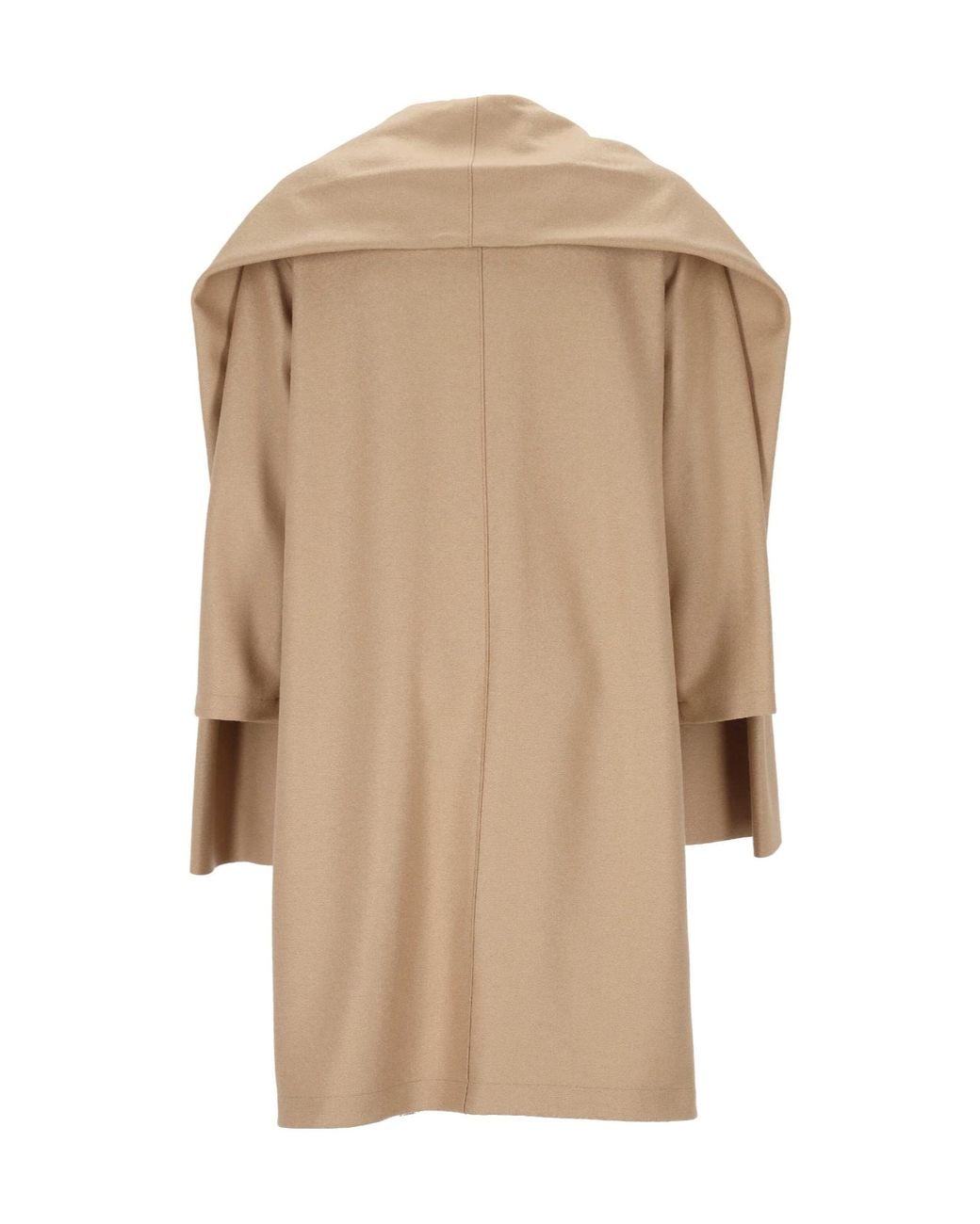 Harris Wharf London Natural Scarf-Detailed Coat