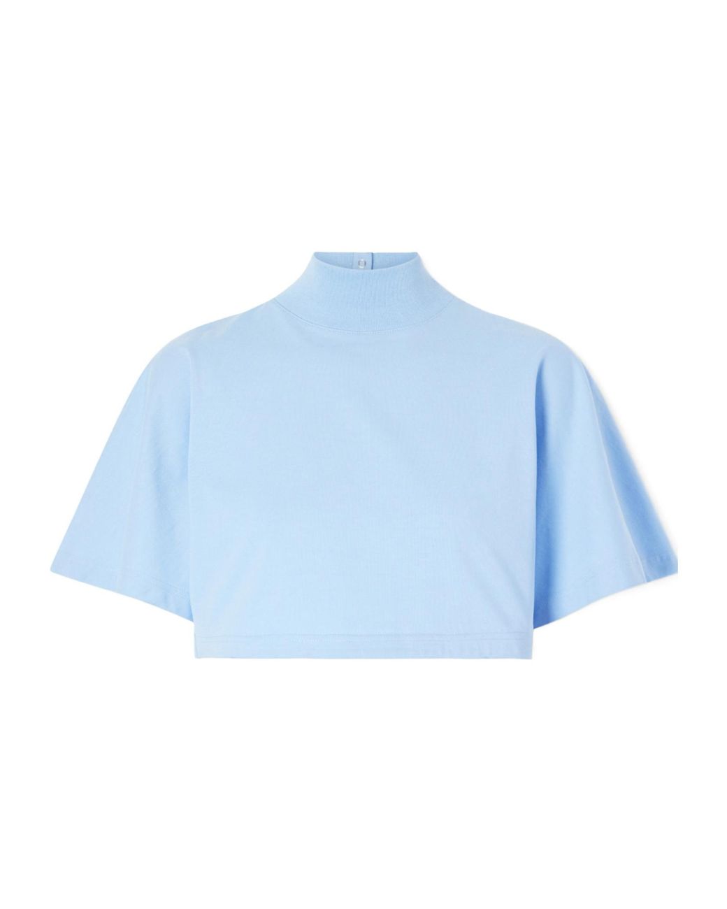 Alaïa Blue Alaïa Cropped Jersey T-Shirt