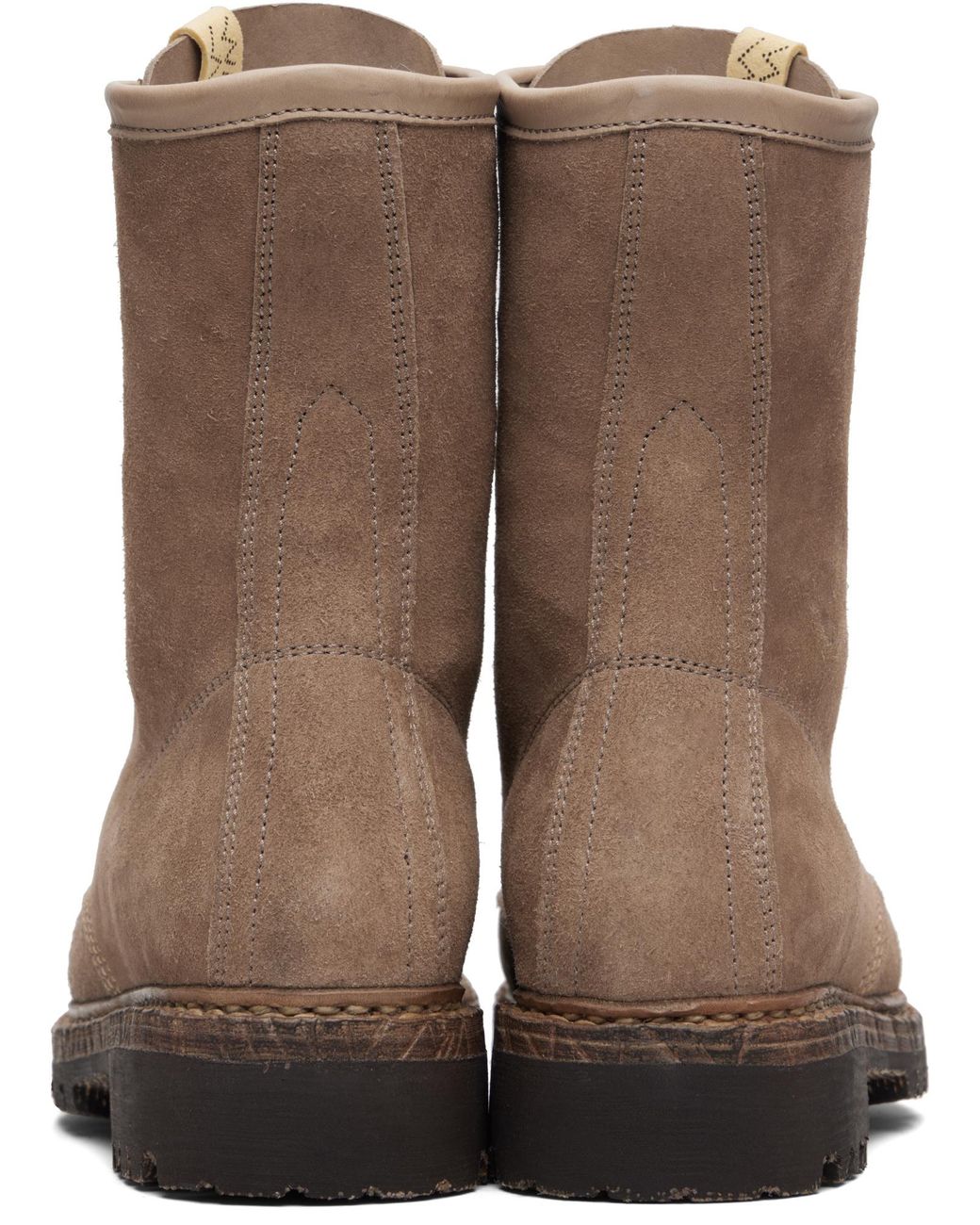 Visvim Brown Lace-Up Lug-Sole Boots for men