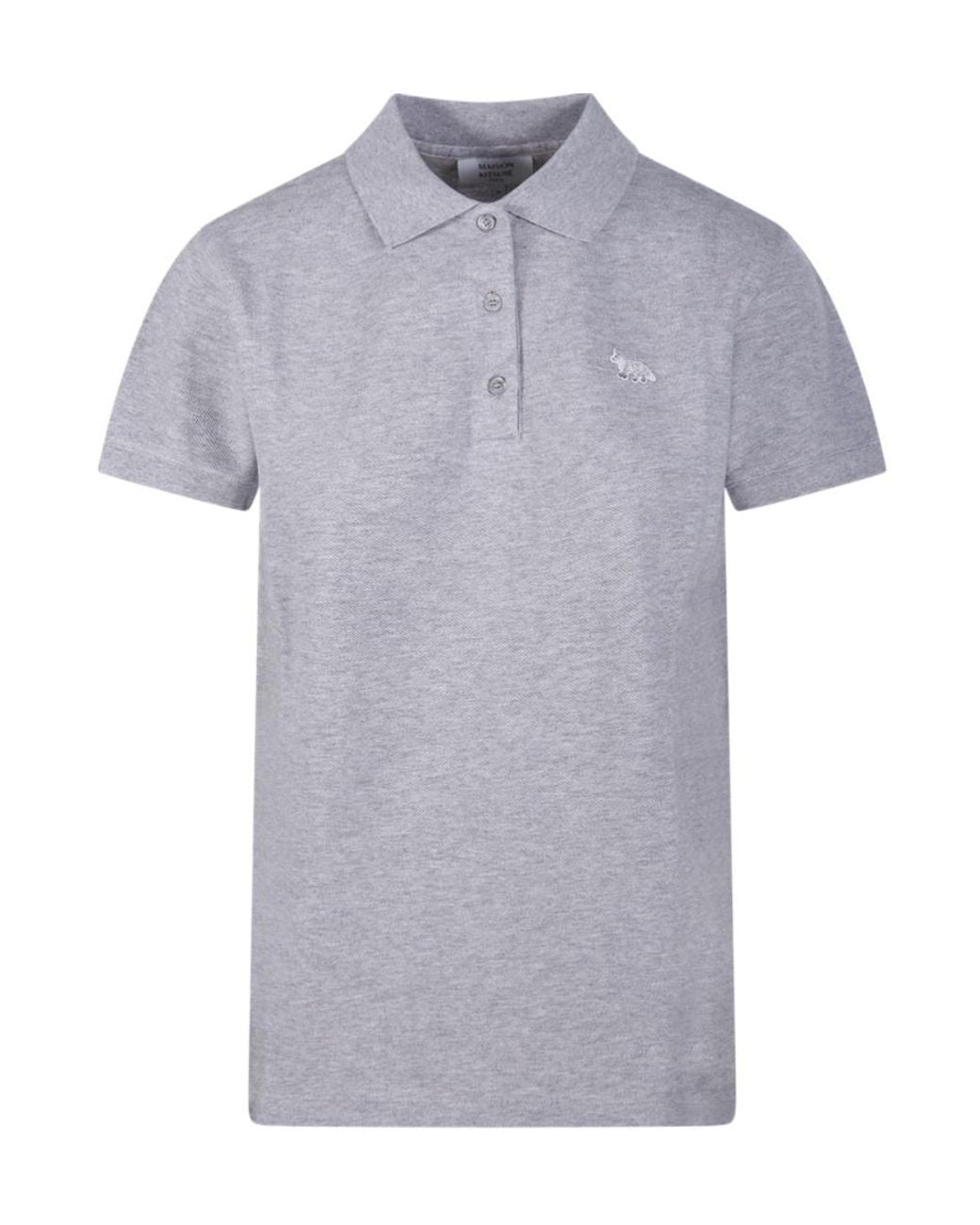 Maison Kitsuné Gray Maison Kitsuné Baby Fox Regular Polo Shirt