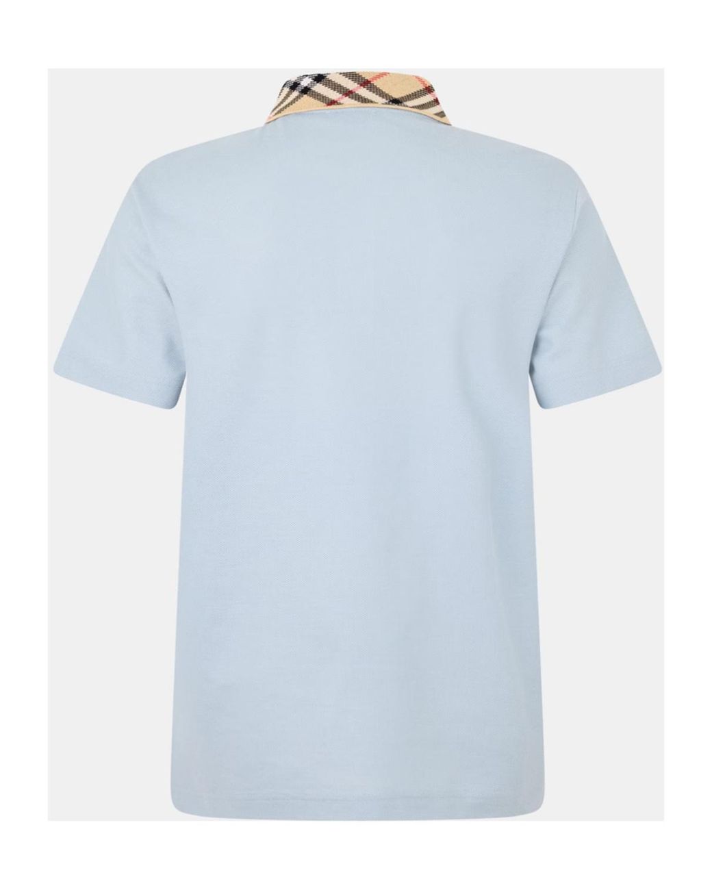 Burberry Blue Plaid Collar Polo Shirt for men