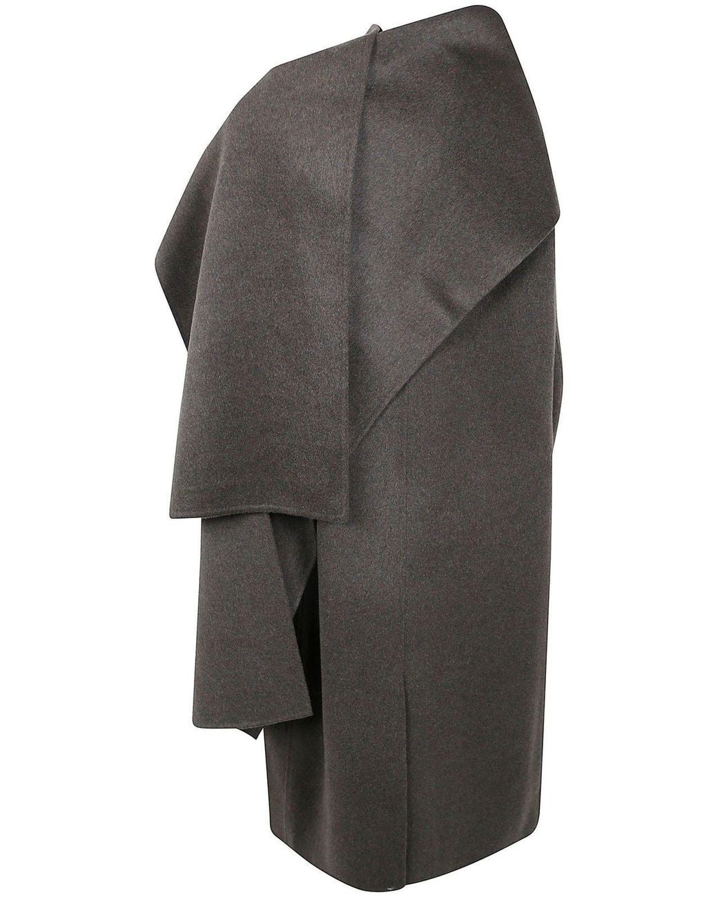 Soeur Gray Finn Draped Wool Coat