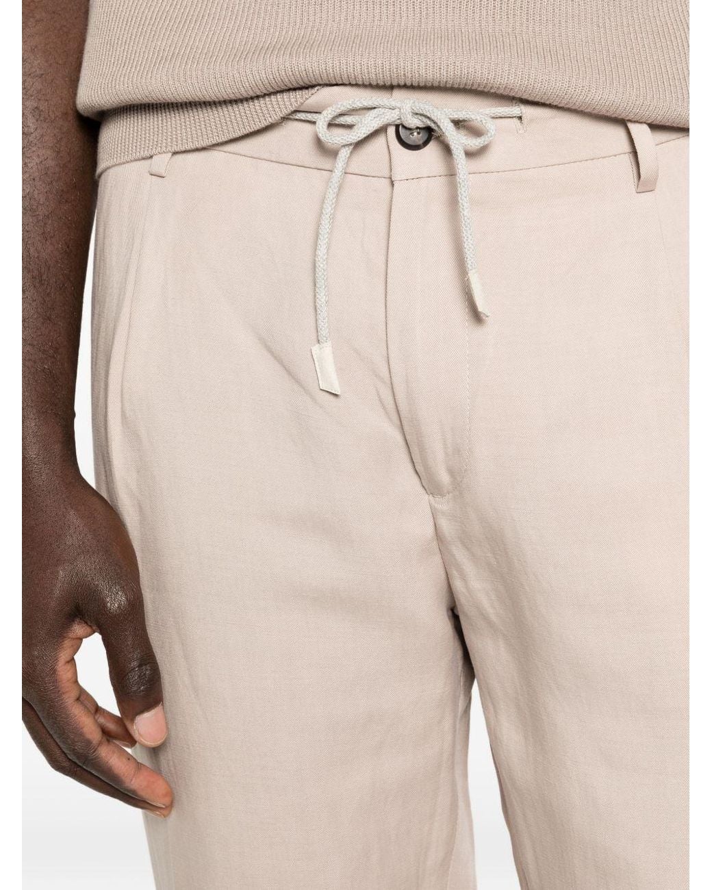 Eleventy White Casual Pants With Belt Loops for men