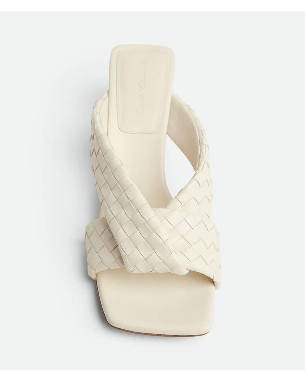 Bottega Veneta Natural Riva Intrecciato Leather Mules