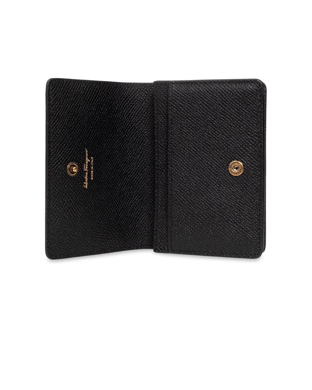 Ferragamo Black Ferragamo Gancini Plaque Card Holder