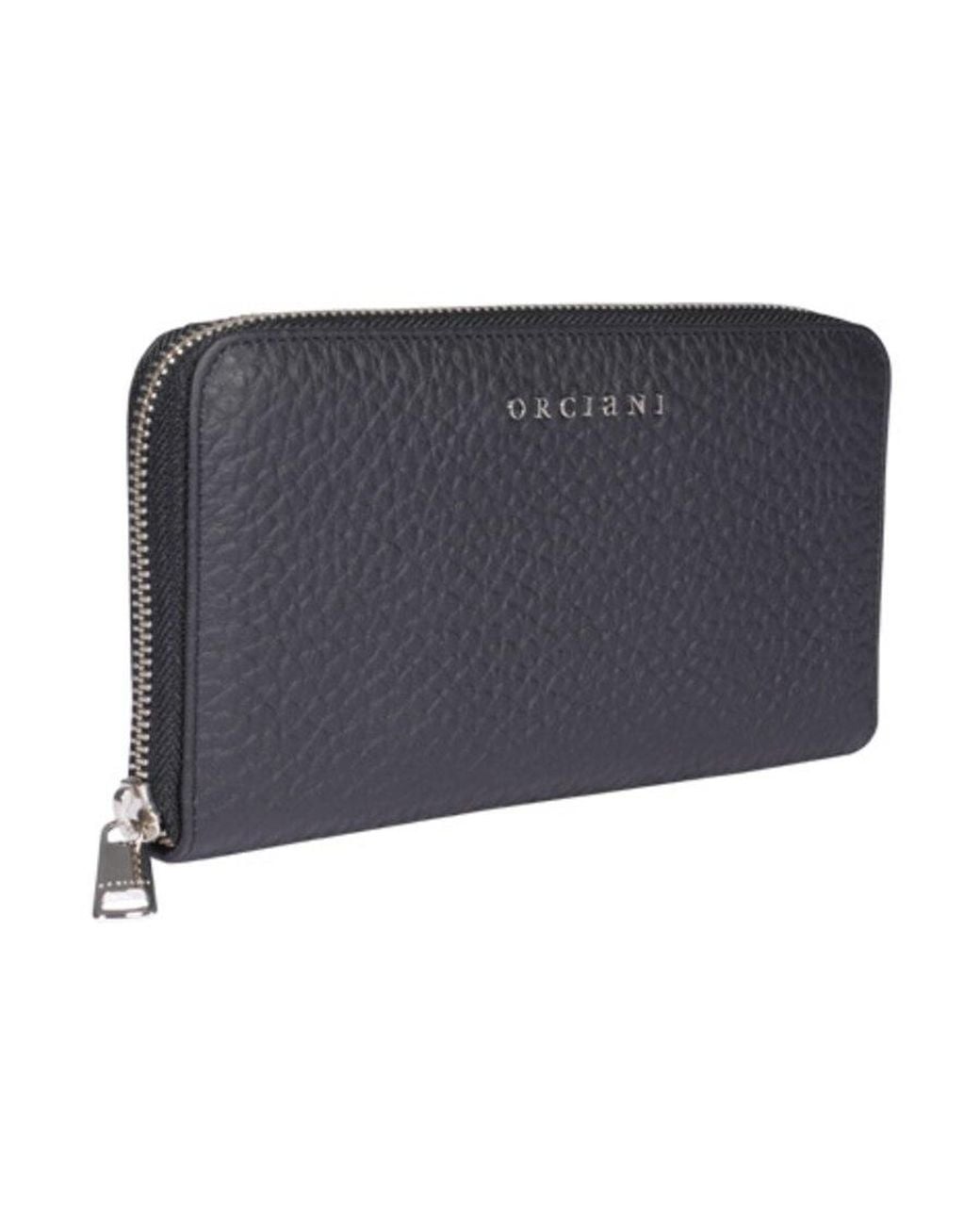 Orciani Gray Logo Plaque Wallet
