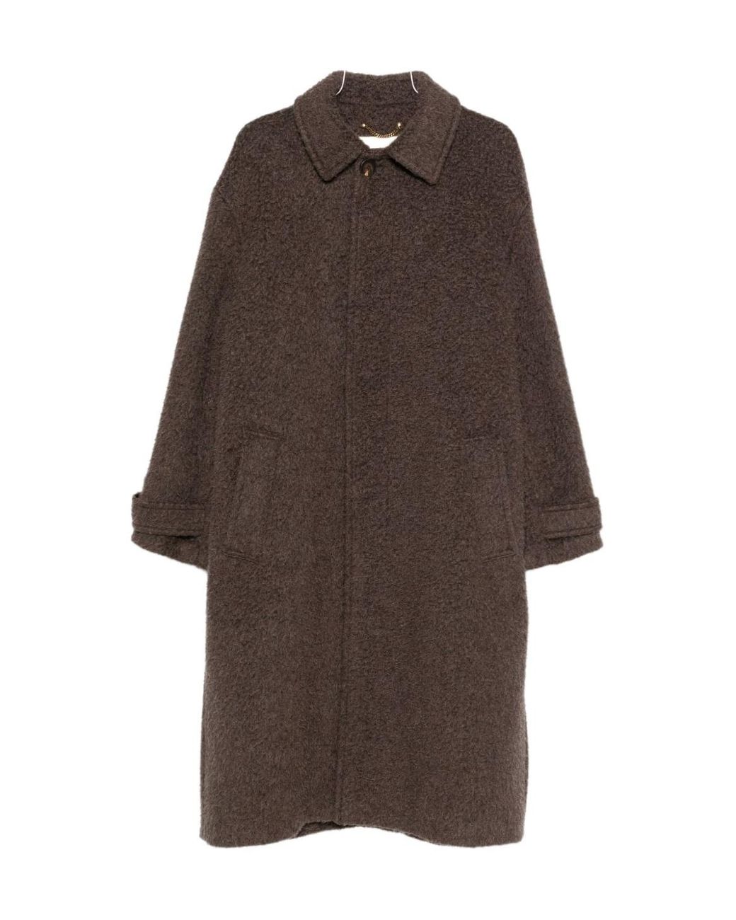 Golden Goose Deluxe Brand Brown Long Sleeved Brooch Detailed Coat for men