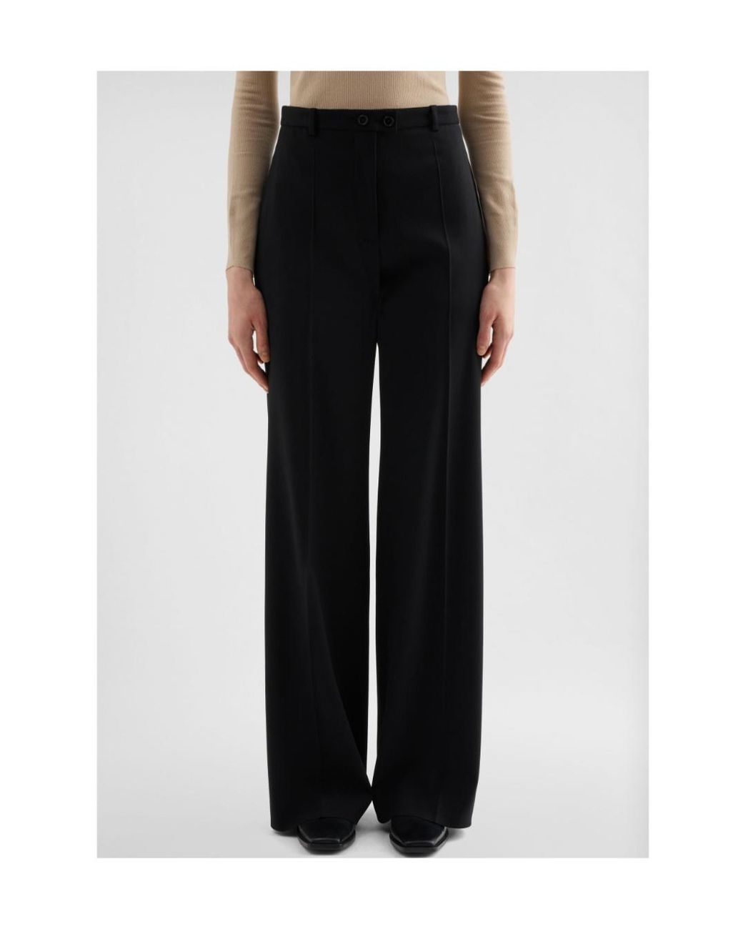 Jil Sander Black 162 Wide-Leg Pants