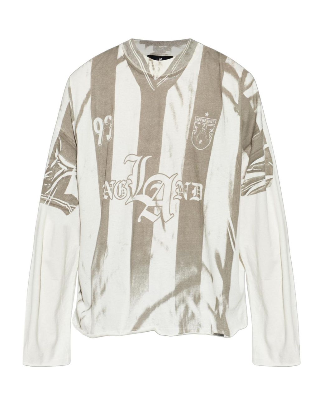 Represent White Oversized Striped Long Sleeve T-Shirt for men