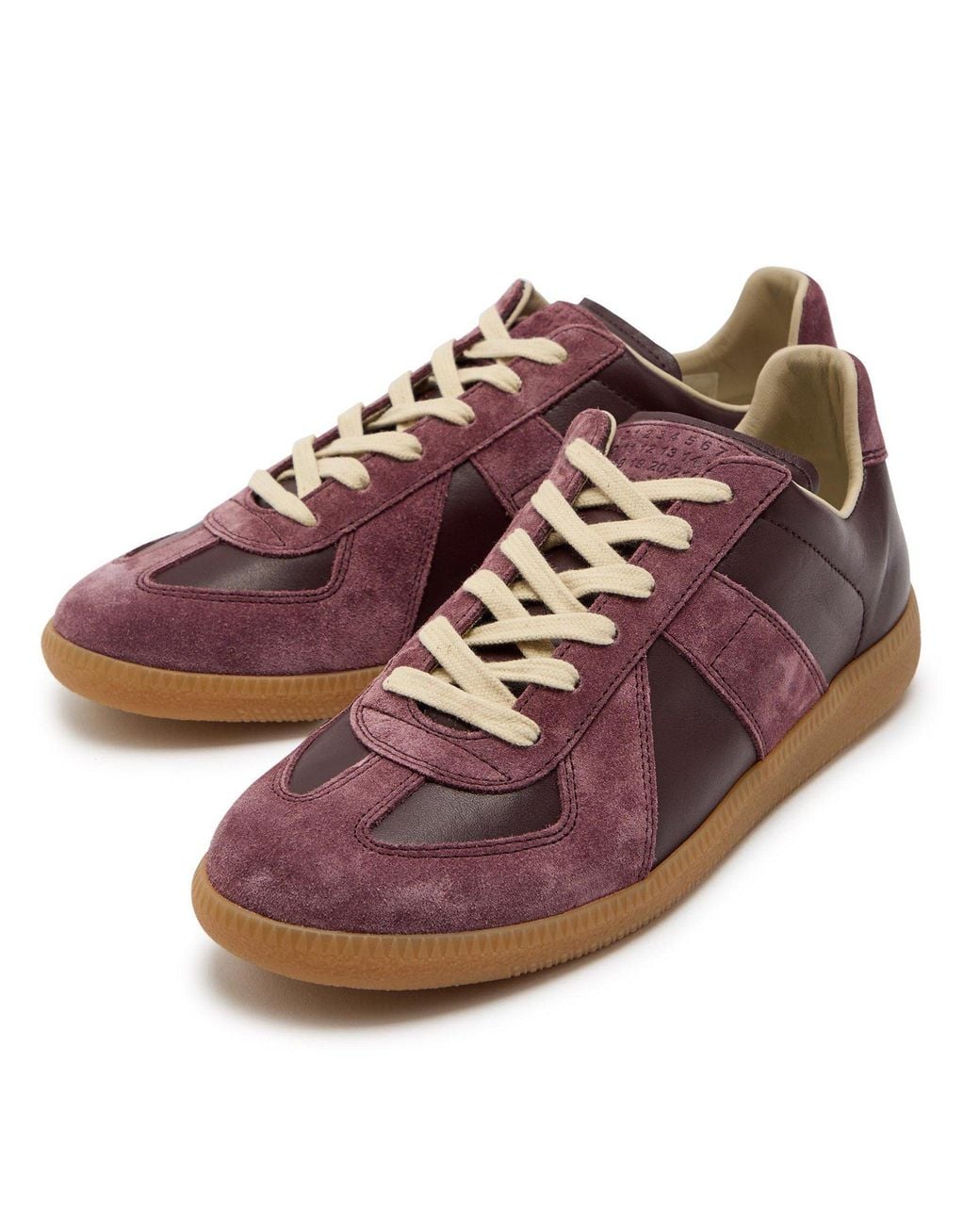 Maison Margiela Purple Leather Low-Top Trainers