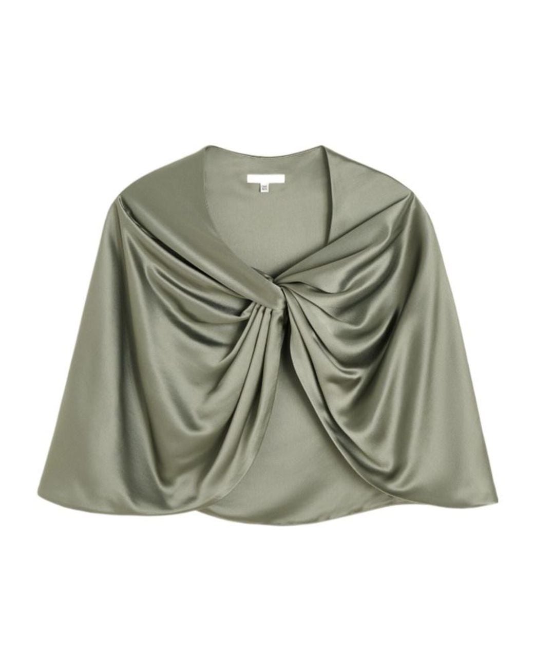 By Malene Birger Green Pinlos Knot Detailed Cape