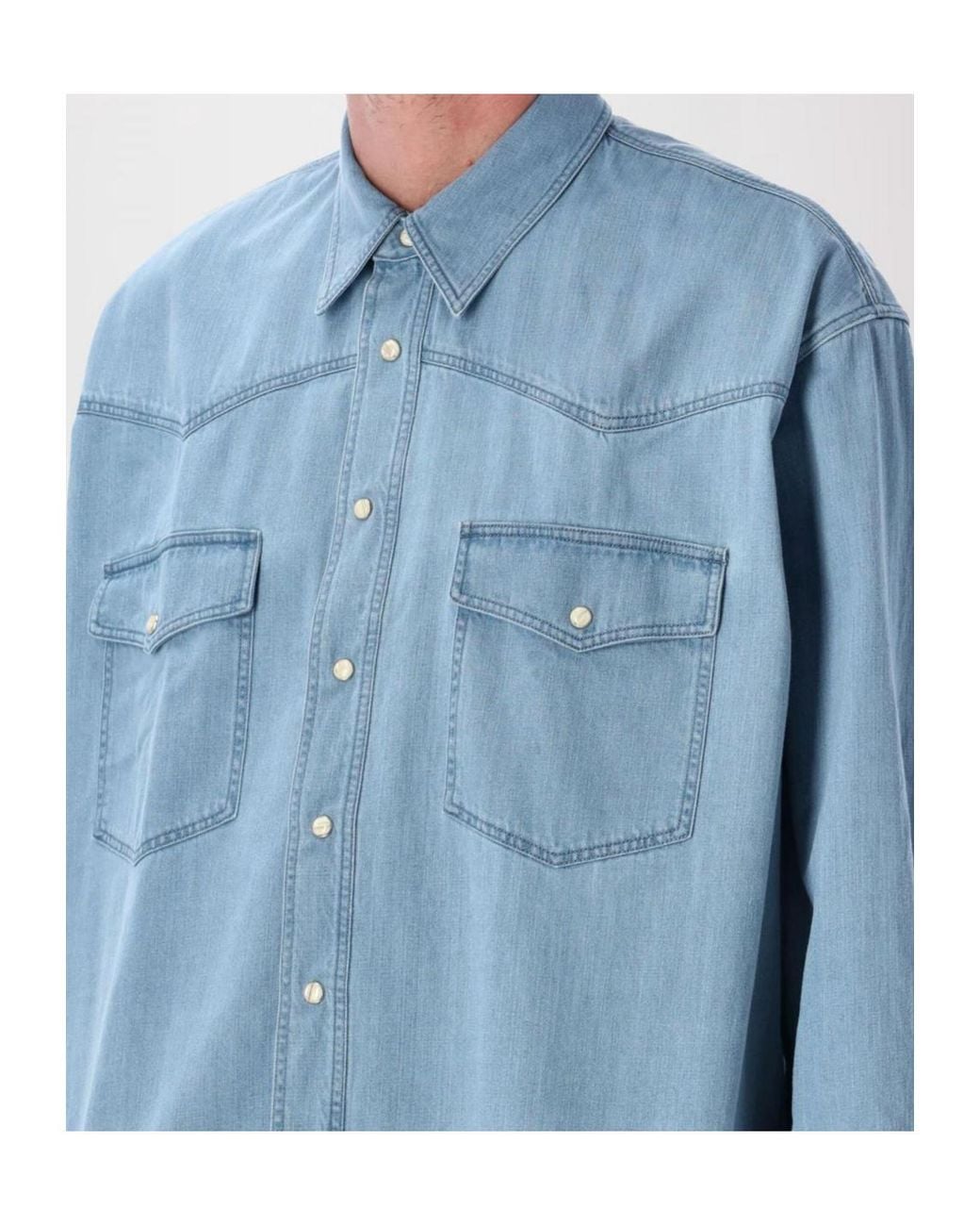 Studio Nicholson Blue Mylo Relaxed Denim Shirt for men