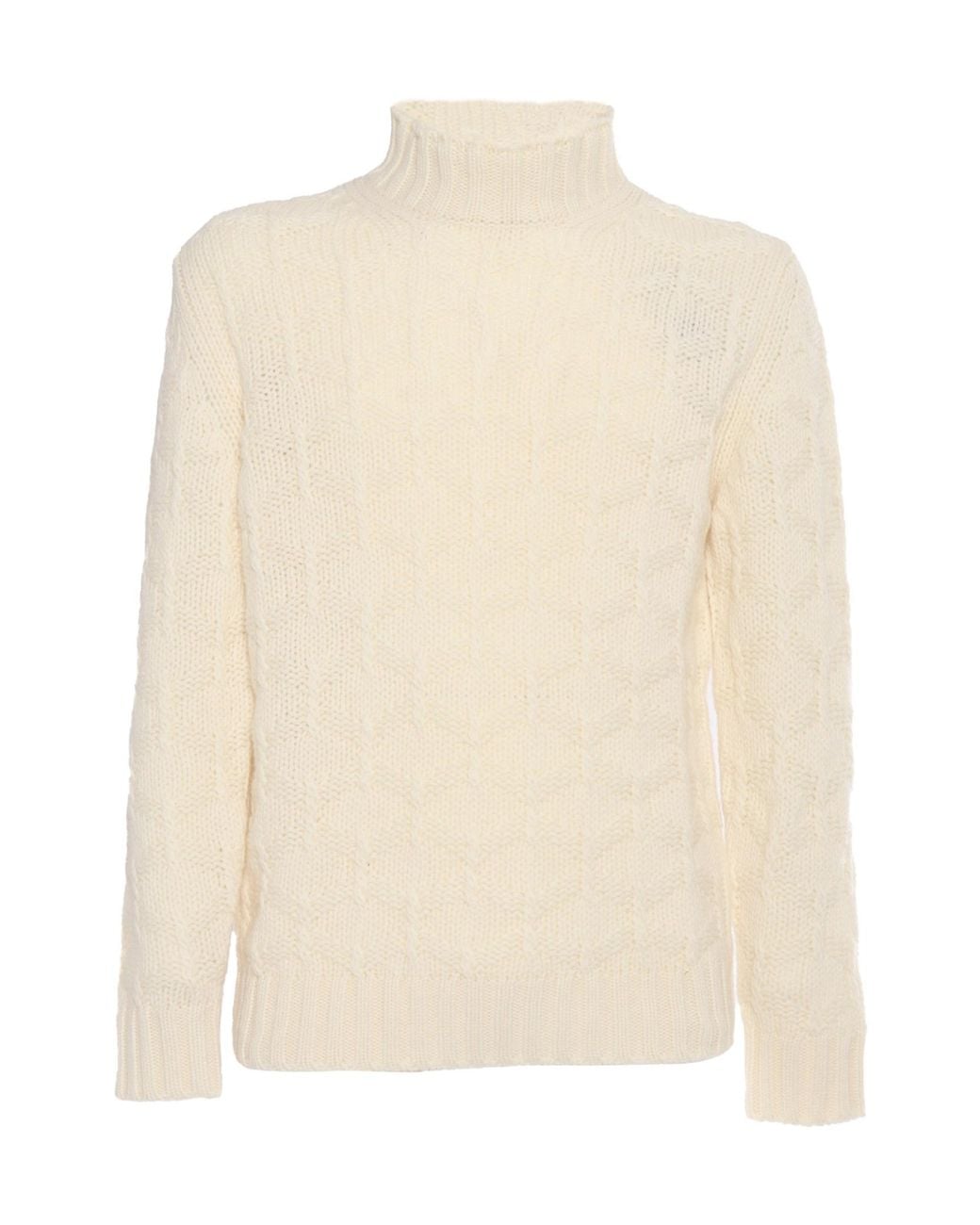 Kangra Cashmere White Long-Sleeve Sweater for men