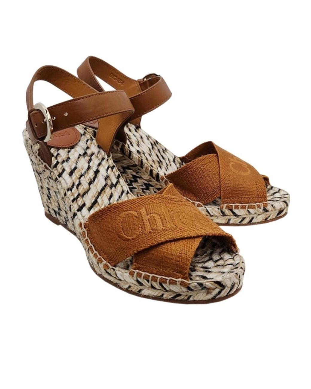 Chloé Brown Piia Crossover-Strap Sandals