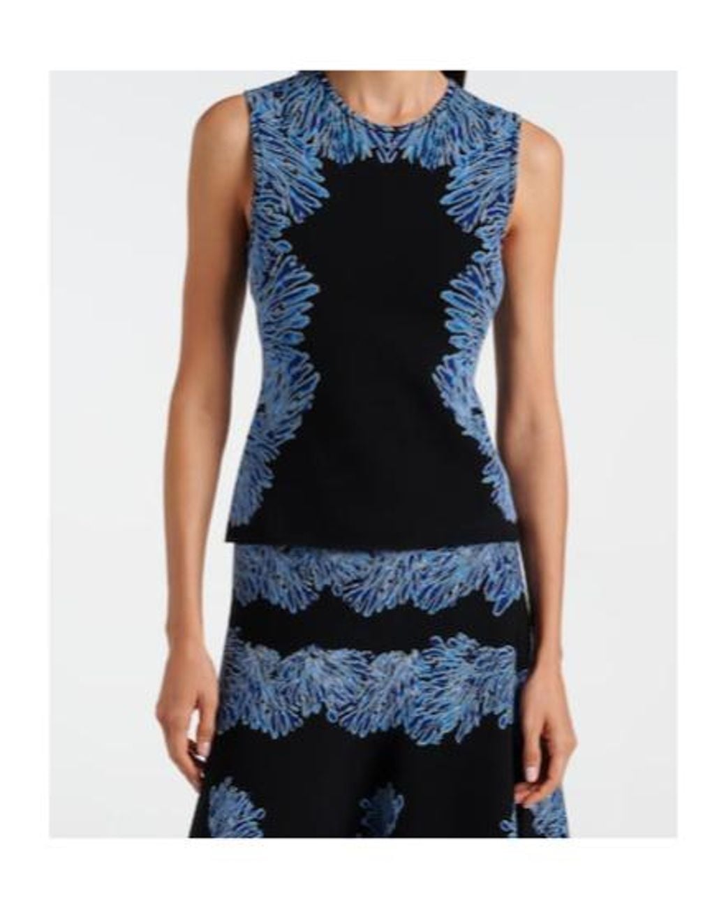 Ulla Johnson Blue Aylin Knitted Jacquard Tank Top